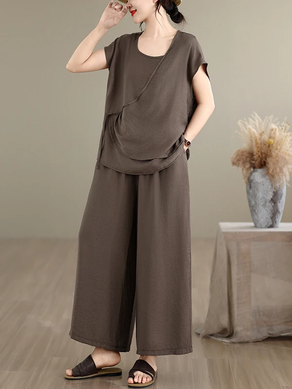 plus Size Women's Fashionable Cotton Linen Wide Leg Pants Set Summer Loose Slimming Two Piece Suit Casual Style round Neck ...
plus Size Women's Fashionable Cotton Linen Wide Leg Pants Set Summer Loose Slimming Two Piece Suit Casual Style round Neck ...