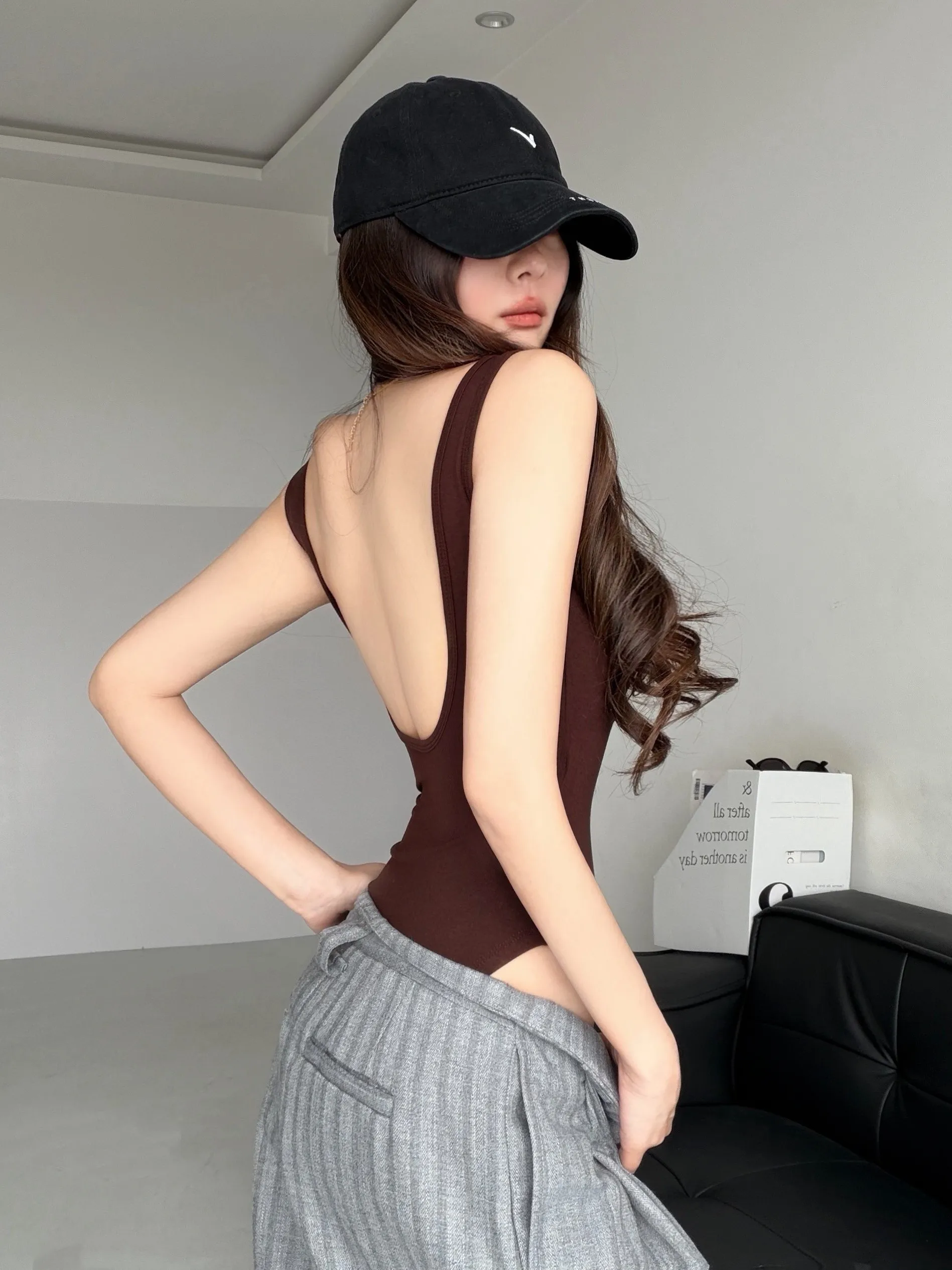Sexy Black High-Waist Jumpsuit Women's Summer Tight Shorts Vacation Tank Top Street Style Straight Leg Jumpsuit Short Length
Sexy Black High-Waist Jumpsuit Women's Summer Tight Shorts Vacation Tank Top Street Style Straight Leg Jumpsuit Short Length