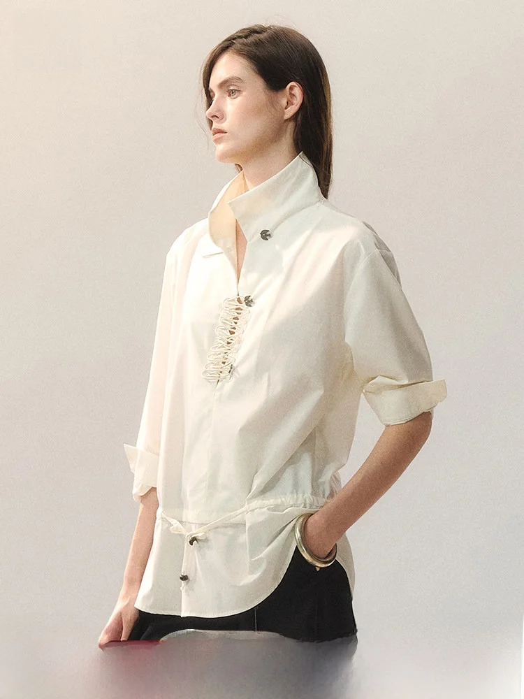 Loose Women's Shirt Genesis Early Spring Deep V Chinese Style Button up Casual Long Sleeve Polyester Bamboo Fiber Blend
Loose Women's Shirt Genesis Early Spring Deep V Chinese Style Button up Casual Long Sleeve Polyester Bamboo Fiber Blend