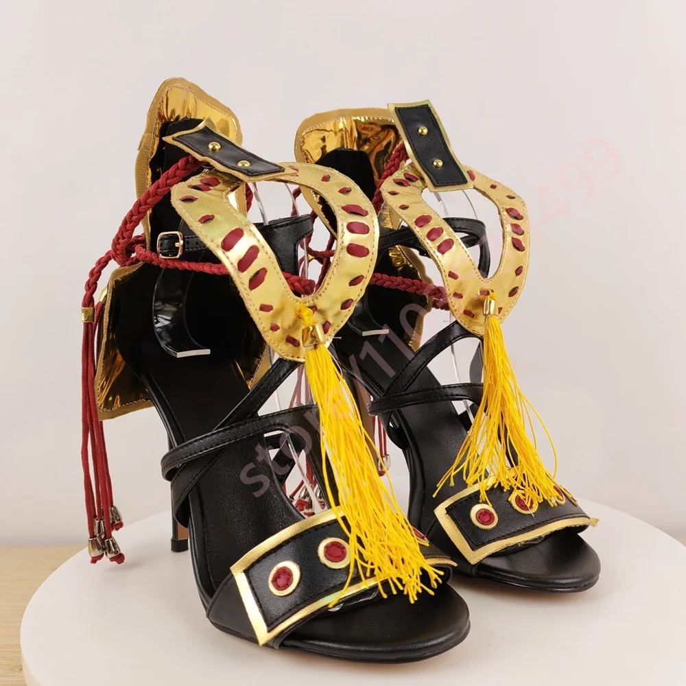 Retro Summer Tassel Catwalk Stilettos for Ladies Luxury Party Open Toe Casual Sandals with Red Rope Braid Fashionable
Retro Summer Tassel Catwalk Stilettos for Ladies Luxury Party Open Toe Casual Sandals with Red Rope Braid Fashionable