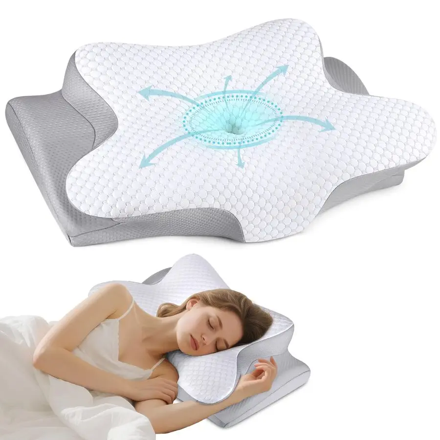 Neck Pillow for Sleeping Ergonomic Side Sleeper Pillow for Pain Relief, Contour Cervical Pillow for Neck Support, Orthopedic Mem
Neck Pillow for Sleeping Ergonomic Side Sleeper Pillow for Pain Relief, Contour Cervical Pillow for Neck Support, Orthopedic Mem