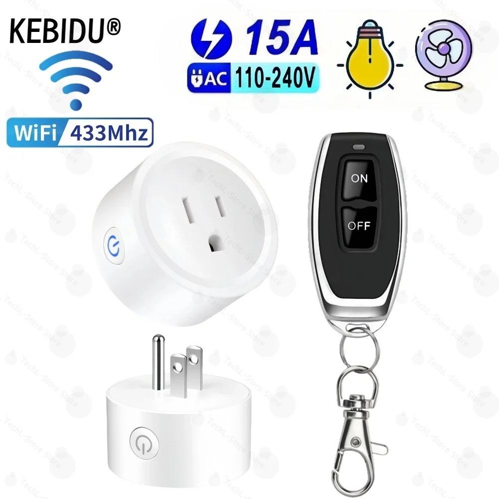 433Mhz Wireless Remote Control Switch AC 110V 220V 15A US Standard Socket Electric Plug Electrical Outlets For Smart Home Light 
433Mhz Wireless Remote Control Switch AC 110V 220V 15A US Standard Socket Electric Plug Electrical Outlets For Smart Home Light