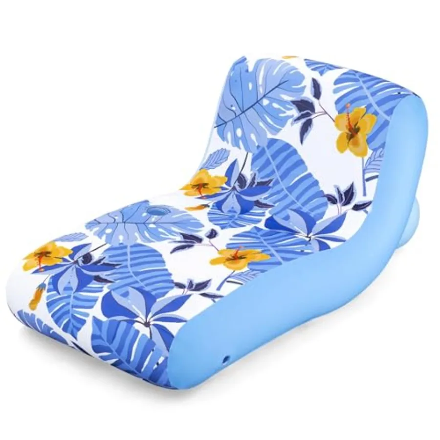 Pool-water float for tropical relaxation, inflatable fabric lounge with removable washable UPF cover, blue-yellow tropical patt
Pool-water float for tropical relaxation, inflatable fabric lounge with removable washable UPF cover, blue-yellow tropical patt
