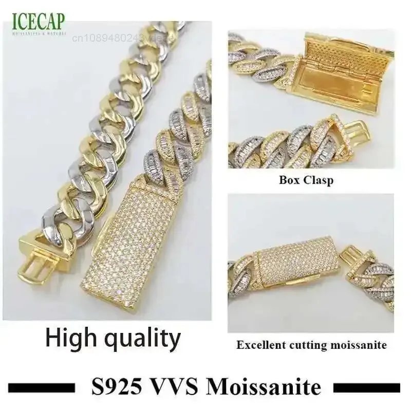 Fashion Jewelry Necklaces Hiphop Custom 18mm Sterling Silver Ice Out Diamond Cuban Necklace Miami Moissanite Cuban Link Chain
Fashion Jewelry Necklaces Hiphop Custom 18mm Sterling Silver Ice Out Diamond Cuban Necklace Miami Moissanite Cuban Link Chain