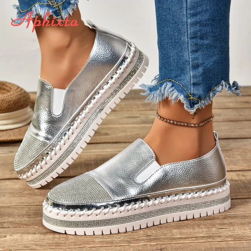 Women's Platform Espadrilles Slip On Loafers Color Glitter Cap Toe Casual Summer Beach Shoe Comfortable Walking Flats for Ladies
Women's Platform Espadrilles Slip On Loafers Color Glitter Cap Toe Casual Summer Beach Shoe Comfortable Walking Flats for Ladies