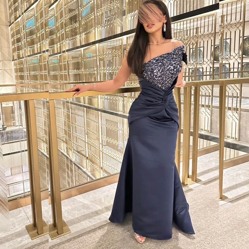 Customized Sparkle Charmeuse Sequined Pleat Trumpet One-shoulder Long Dresses Bespoke Occasion Simple
Customized Sparkle Charmeuse Sequined Pleat Trumpet One-shoulder Long Dresses Bespoke Occasion Simple