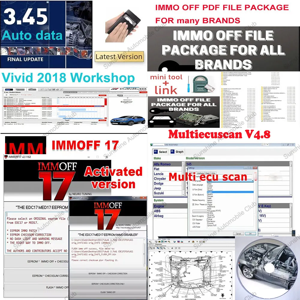 IMMO OFF FILE PACKAGE Airbag DASH MILLEAGE CORRECTION+ Multiecuscan V4.8+ Autodata 3.45+Vivid 2018 Workshop+IMMOFF17 EDC17 MED17
IMMO OFF FILE PACKAGE Airbag DASH MILLEAGE CORRECTION+ Multiecuscan V4.8+ Autodata 3.45+Vivid 2018 Workshop+IMMOFF17 EDC17 MED17