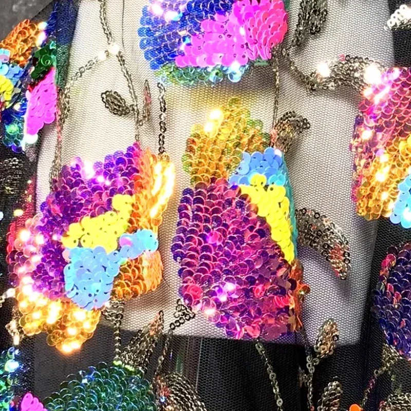 Colorful crystal sequin fabric shiny high-end embroidered fabric DIY designer sewing fabric
Colorful crystal sequin fabric shiny high-end embroidered fabric DIY designer sewing fabric