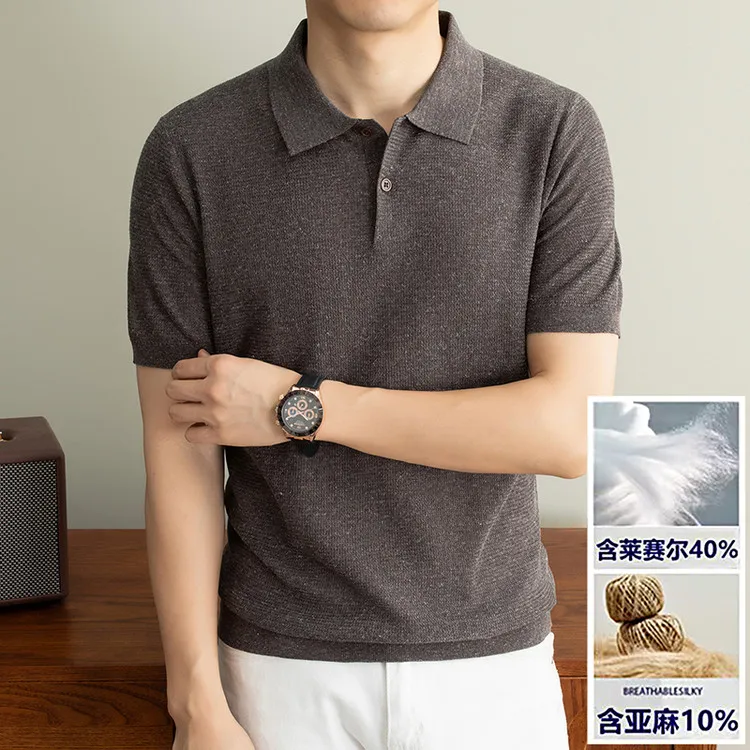 37.1% Lyocell 9.3% Linen Breathable Knitwear Men 2026 Summer Knit Polo Short Sleeve Clothes Pullover Knit t shirts
37.1% Lyocell 9.3% Linen Breathable Knitwear Men 2026 Summer Knit Polo Short Sleeve Clothes Pullover Knit t shirts