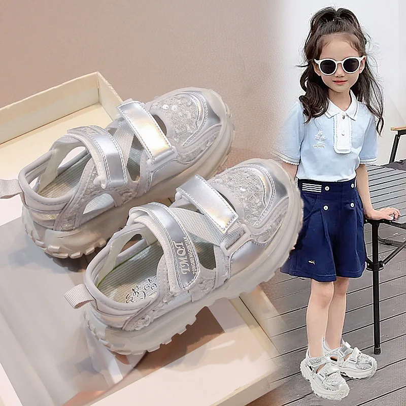 Children's Outdoor Non-slip Casual Sports Sneakers 2025 Summer Fashion Sequin Girls Princess Sandals Breathable Kids Beach Shoes
Children's Outdoor Non-slip Casual Sports Sneakers 2025 Summer Fashion Sequin Girls Princess Sandals Breathable Kids Beach Shoes