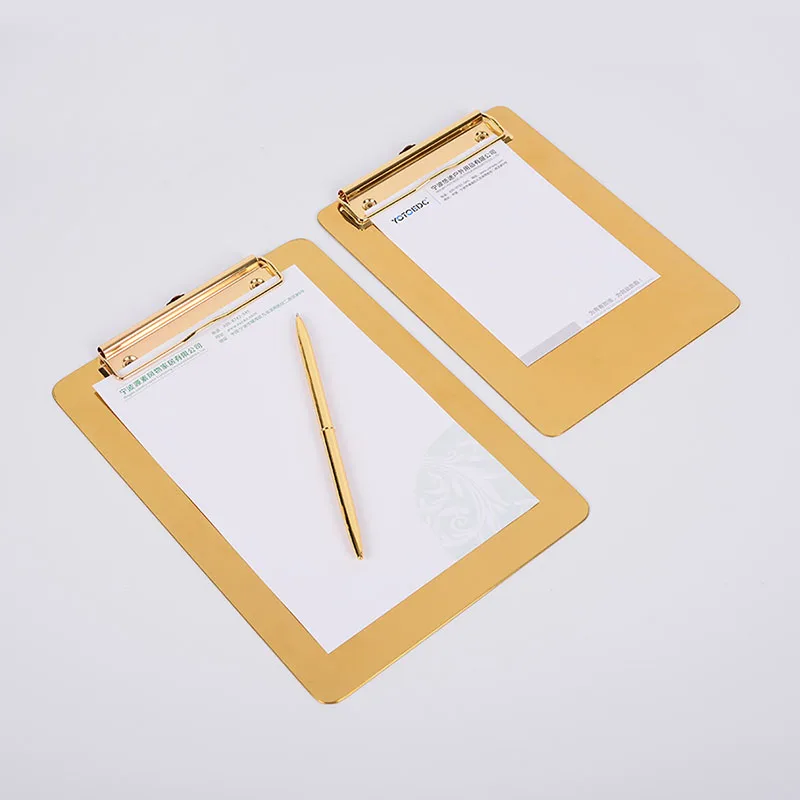 Gold Metal Writing Sheet Pad Clipboard Menu Data File Storage Folder for Office Restaurant Hotel Home
Gold Metal Writing Sheet Pad Clipboard Menu Data File Storage Folder for Office Restaurant Hotel Home