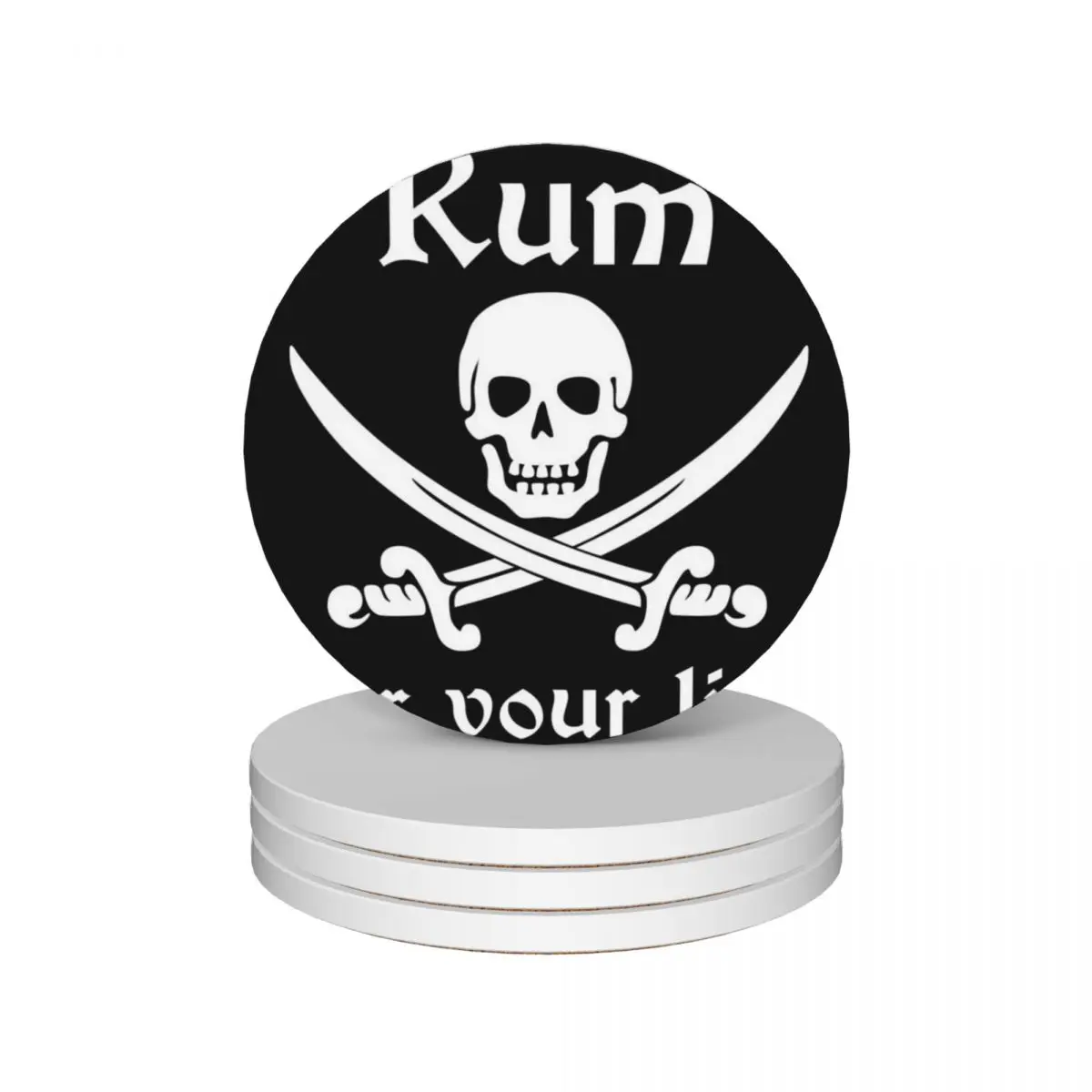 Rum for your Life Pirate and Swords Ceramic Coasters (Set of 4) drink set set for drinks set cute Coasters
Rum for your Life Pirate and Swords Ceramic Coasters (Set of 4) drink set set for drinks set cute Coasters