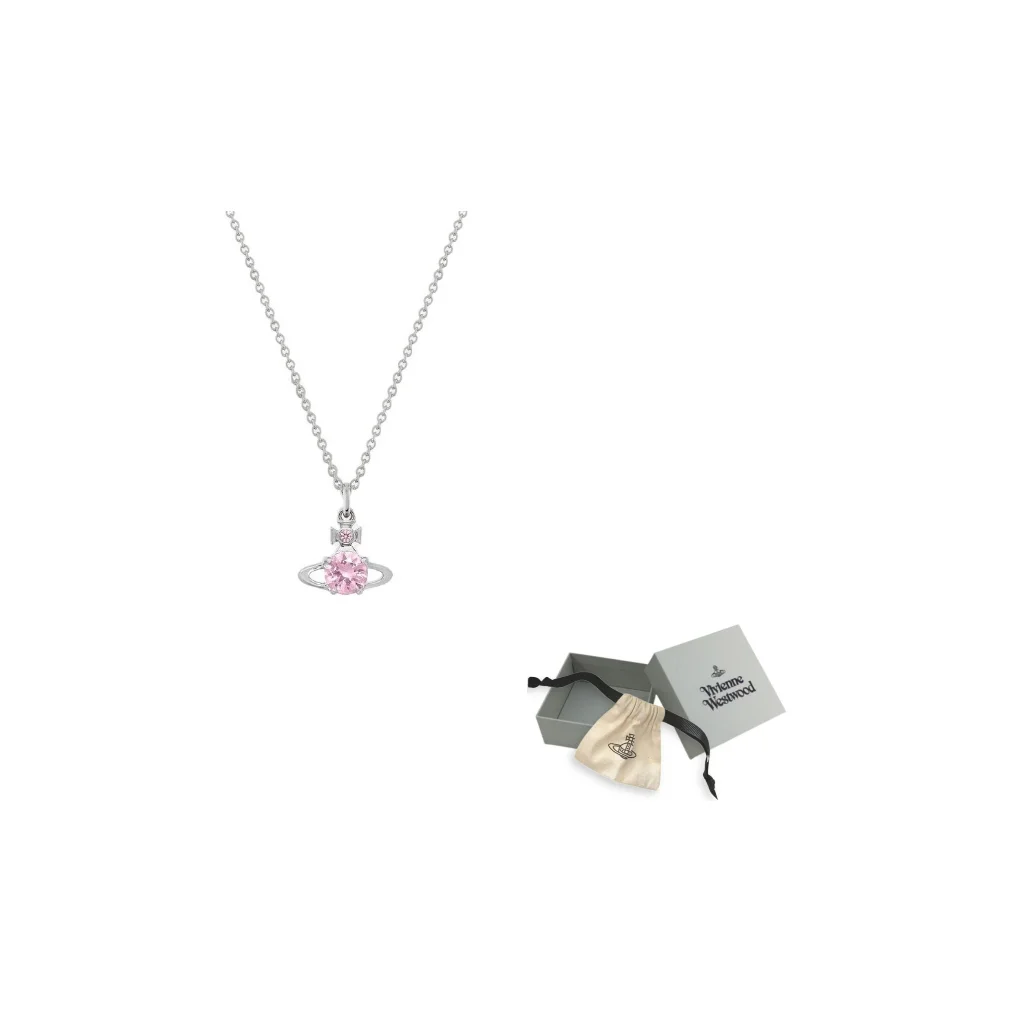 Vivienne Westwood Brass, Cubic Zirconia Crystal Necklaces Women's Pink/Silver Chain 6302009502P347
Vivienne Westwood Brass, Cubic Zirconia Crystal Necklaces Women's Pink/Silver Chain 6302009502P347