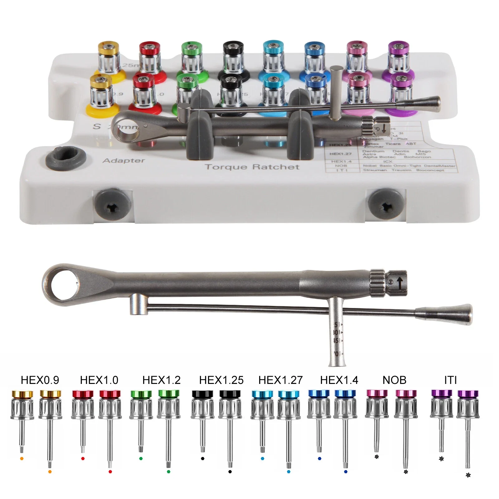 Dental Universal Implant Torque Screwdrivers Wrench Implant Restoration Tool Kit 15-70Ncm Ratchet Driver Prosthetic Repair Tools
Dental Universal Implant Torque Screwdrivers Wrench Implant Restoration Tool Kit 15-70Ncm Ratchet Driver Prosthetic Repair Tools