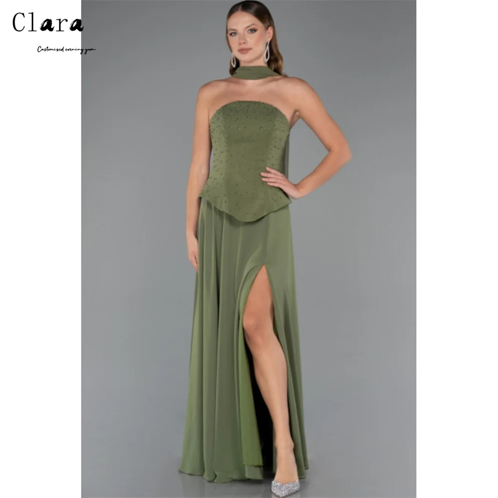 Clara Custom Green Side Slit Tube Top Rhinestones Luxurious Party Dress Women's Prom Dress 2025 Luxury Women's Evening Dresses
Clara Custom Green Side Slit Tube Top Rhinestones Luxurious Party Dress Women's Prom Dress 2025 Luxury Women's Evening Dresses