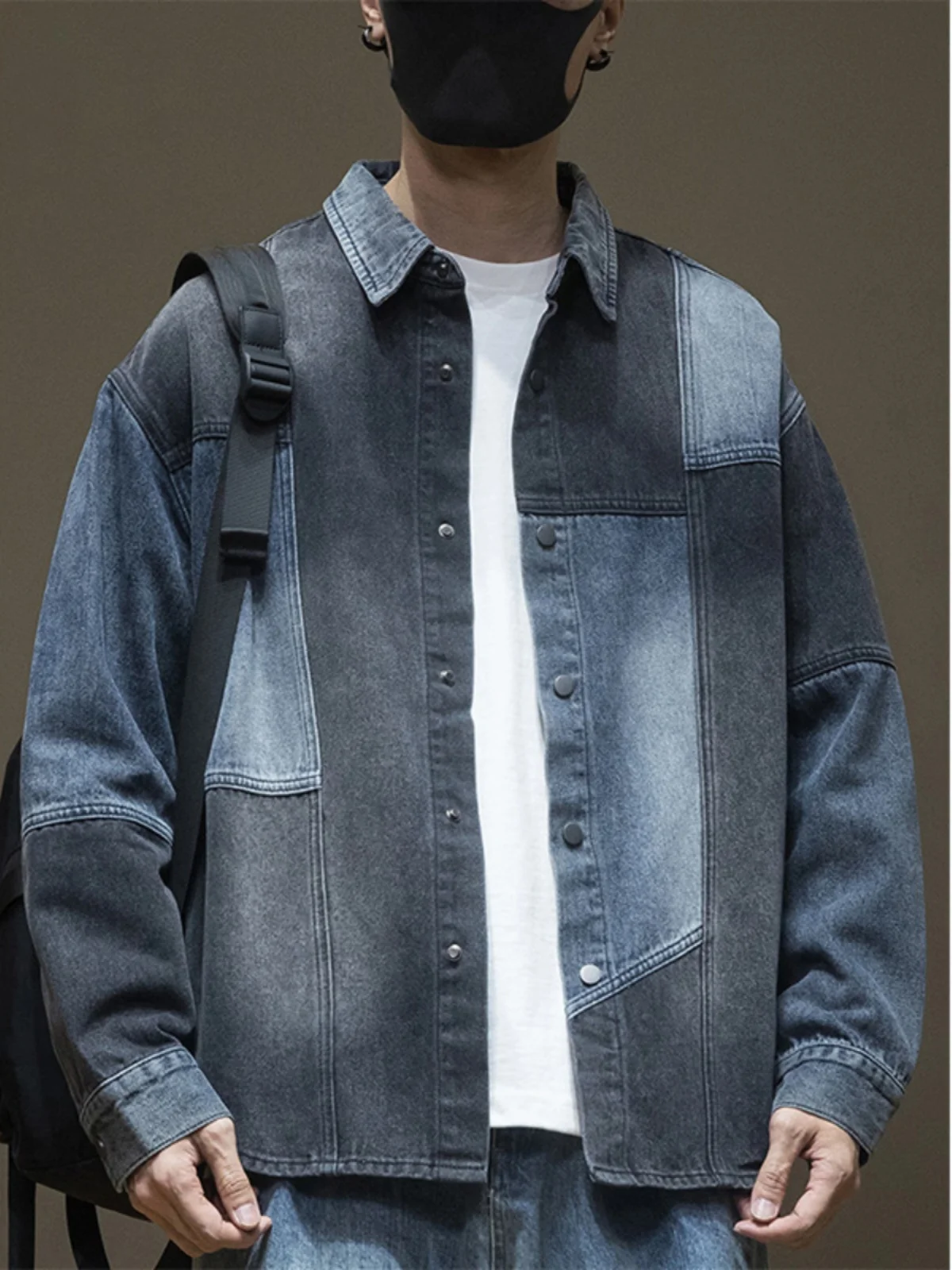 Trendy Patchwork Denim irt Men's Spring Autumn Casual Long Sve Loose plus Size Jaet Youth Faion Regular Fit Coat
Trendy Patchwork Denim irt Men's Spring Autumn Casual Long Sve Loose plus Size Jaet Youth Faion Regular Fit Coat