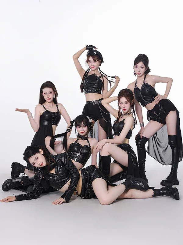 Sexy Cool Black Stage Performance Costume Women's Dance Team Outfit Set PU Material Polyester 96% Other 4% Winter Collection
Sexy Cool Black Stage Performance Costume Women's Dance Team Outfit Set PU Material Polyester 96% Other 4% Winter Collection