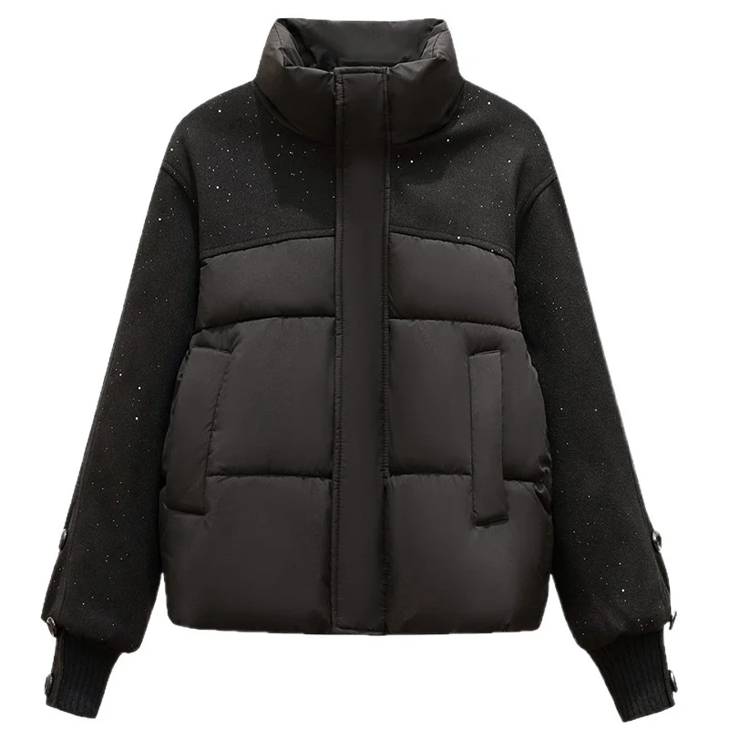 Модная лоскутная хлопковая куртка с воротником-стойкой, корейское утолщенное теплое пальто с пайетками и длинными рукавами, женское зимнее короткое свободное пальто
Модная лоскутная хлопковая куртка с воротником-стойкой, корейское утолщенное теплое пальто с пайетками и длинными рукавами, женское зимнее короткое свободное пальто