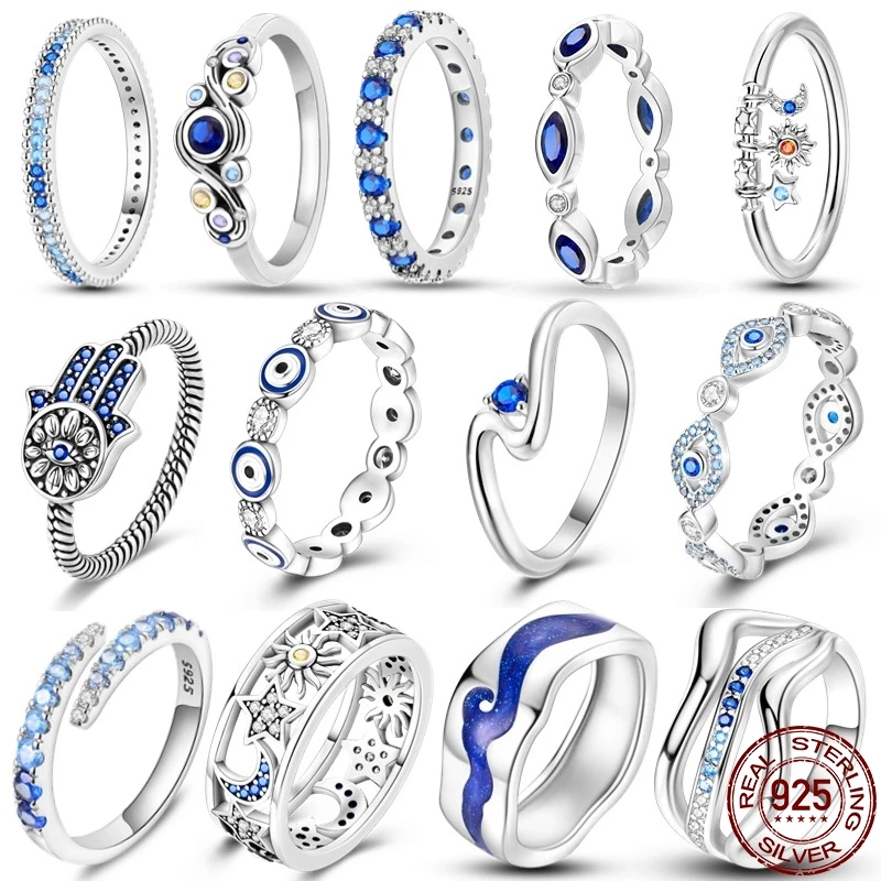 S925 Sterling Silver Rings For Women Original Brilliant Blue Zircon Ring Making Jewelry Gift Party Engagement Jewelry Gift Hot
S925 Sterling Silver Rings For Women Original Brilliant Blue Zircon Ring Making Jewelry Gift Party Engagement Jewelry Gift Hot