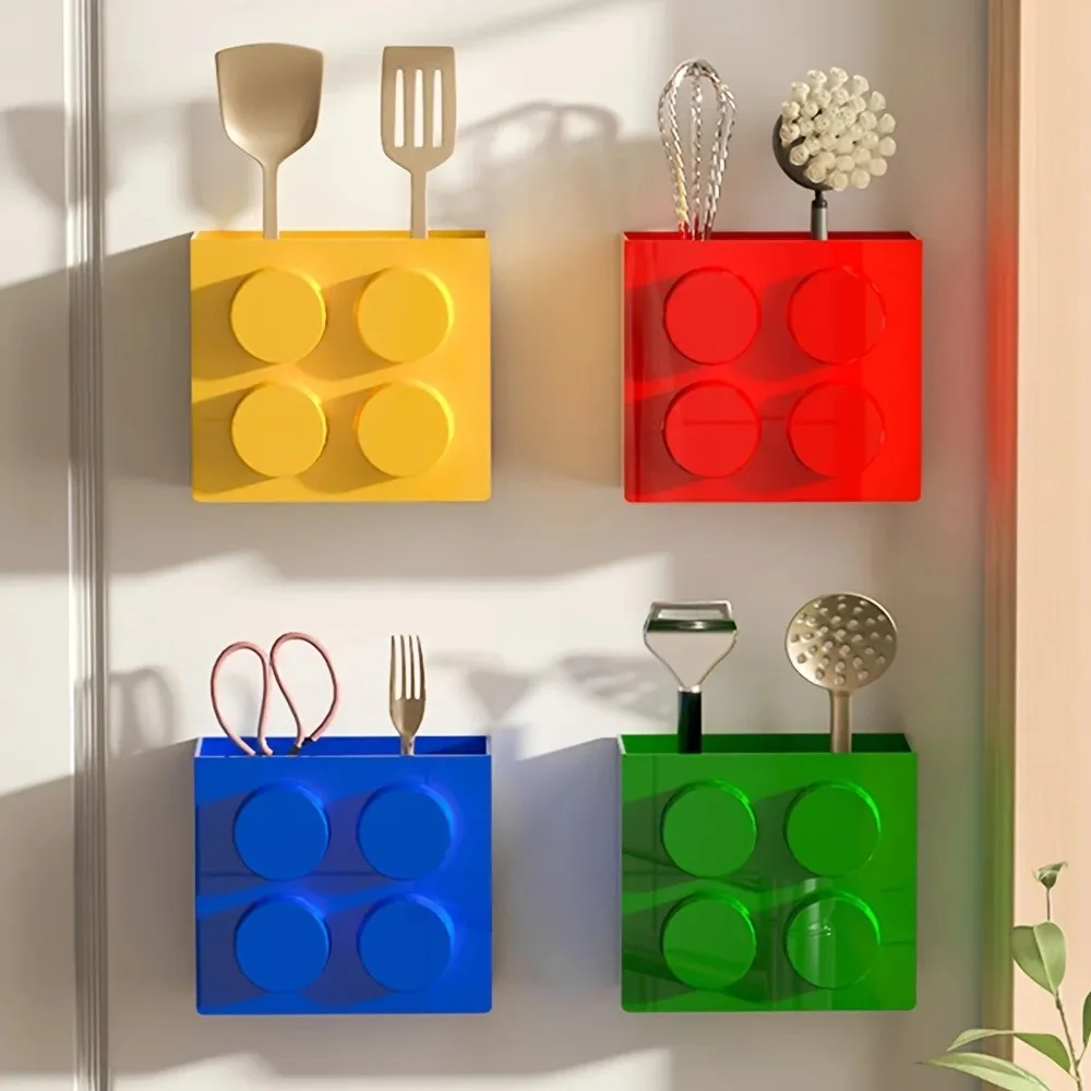 Plastic Refrigerator Magnet Storage Box Building Block Multipurpose Block Storage Box Punch-free Tableware Container 
Plastic Refrigerator Magnet Storage Box Building Block Multipurpose Block Storage Box Punch-free Tableware Container
