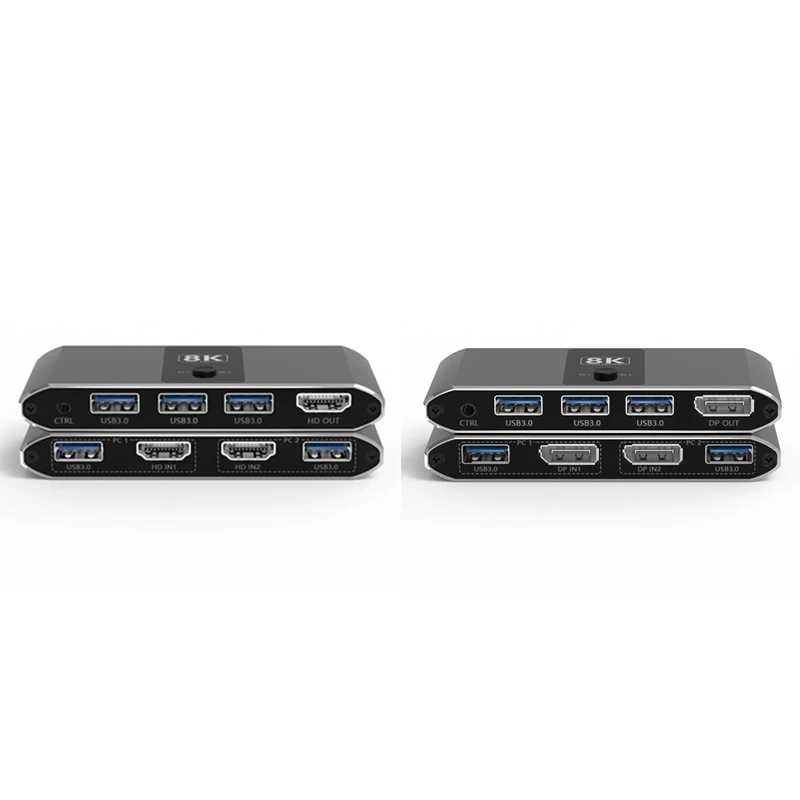 KVM Switch 8K Ultra-Clear Screen Switch 2-In And 1-Out -Compatible Switch 4K120hz Line Control Switch DP Easy Install
KVM Switch 8K Ultra-Clear Screen Switch 2-In And 1-Out -Compatible Switch 4K120hz Line Control Switch DP Easy Install