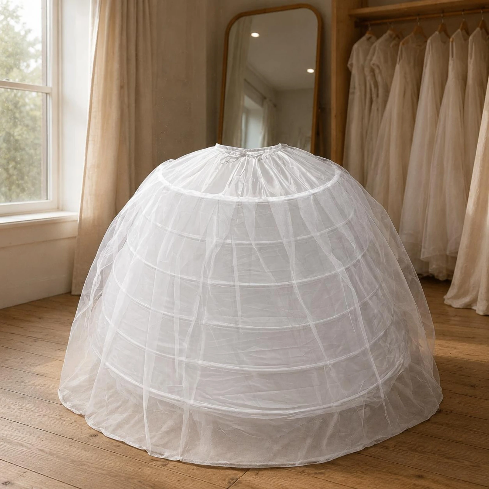 Bridal Dress Slip Long 110 Cm Six-Hoop Crinoline Bridal Petticoat Transparent Tulle Extra-Full Petticoat Gathered Waist
Bridal Dress Slip Long 110 Cm Six-Hoop Crinoline Bridal Petticoat Transparent Tulle Extra-Full Petticoat Gathered Waist