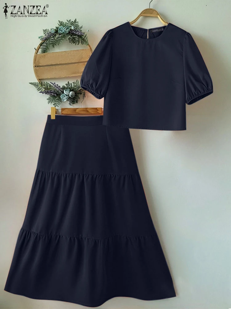 Summer Dress Sets ZANZEA Women Short Puff Sleeve Crop Tops Skirt Suit Elegant Work Tracksuits Matching Set 2PCS Holiday Outfit
Summer Dress Sets ZANZEA Women Short Puff Sleeve Crop Tops Skirt Suit Elegant Work Tracksuits Matching Set 2PCS Holiday Outfit