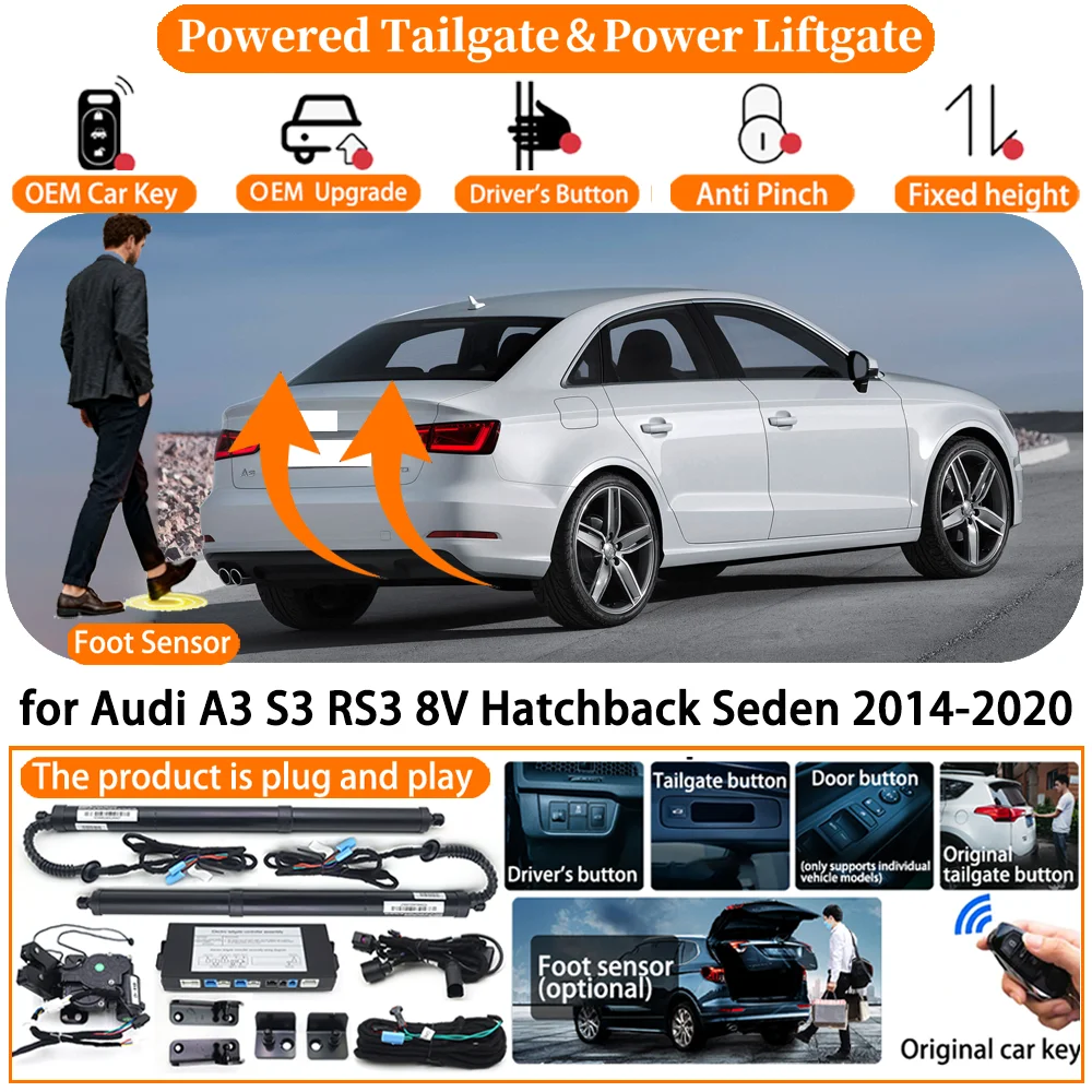 Car Powered Tailgate system for Audi A3 S3 RS3 8V Hatchback Seden 2014-2020 Auto Electric Power Tailgate Tail Gate Lift kit
Car Powered Tailgate system for Audi A3 S3 RS3 8V Hatchback Seden 2014-2020 Auto Electric Power Tailgate Tail Gate Lift kit