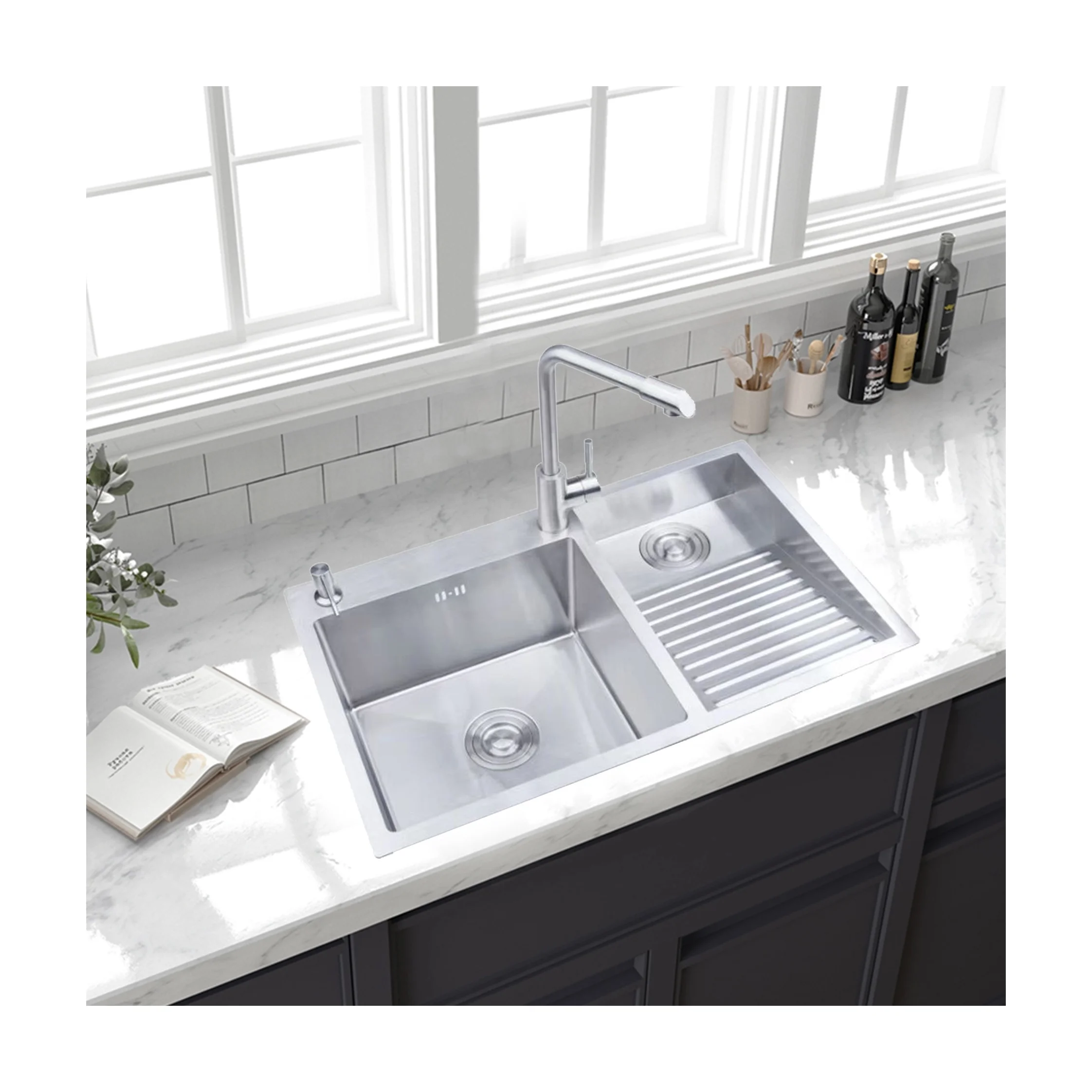 Handmade Undermount Deep Stainless Steel Laundry Sink With Drain Board
Handmade Undermount Deep Stainless Steel Laundry Sink With Drain Board