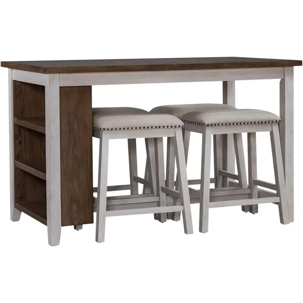 Special Offerurniture Brook K 5 Piece Counter Height Bookcase Table - Kitchen Dining Set Transitional 4 Upholstered Stools - Whi
Special Offerurniture Brook K 5 Piece Counter Height Bookcase Table - Kitchen Dining Set Transitional 4 Upholstered Stools - Whi
