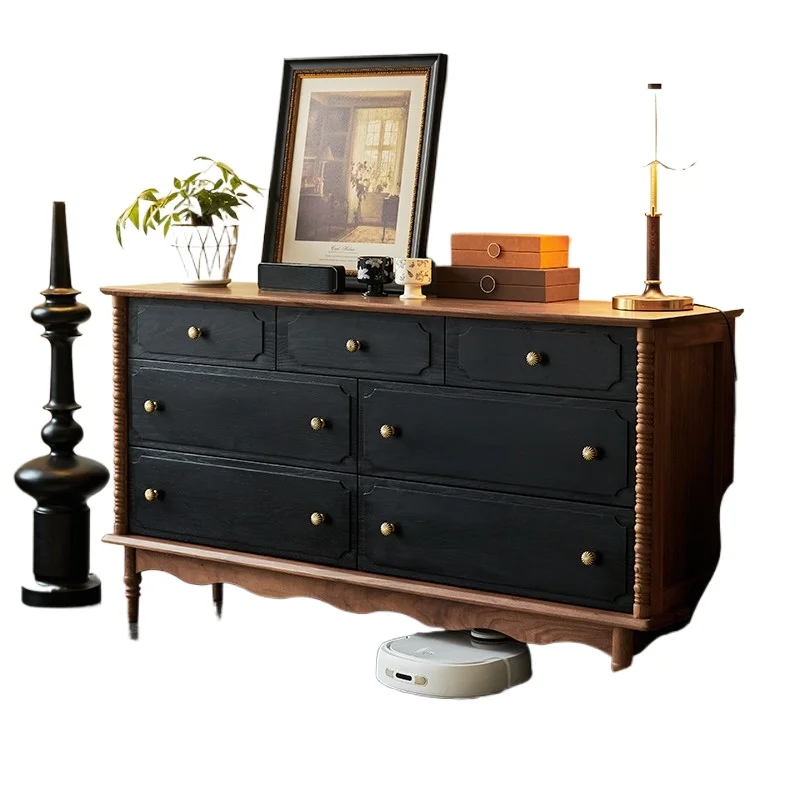 Walnut retro seven-bucket cabinet French solid wood eight-bucket cabi net, lbedside lock er
Walnut retro seven-bucket cabinet French solid wood eight-bucket cabi net, lbedside lock er