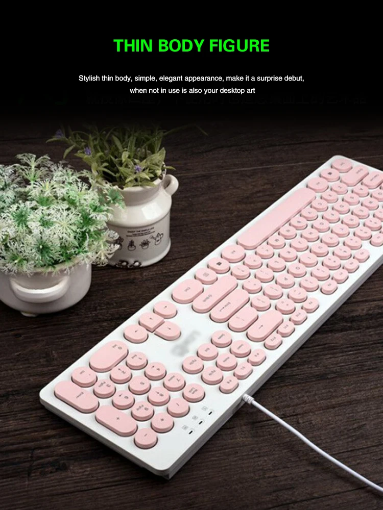 Punk Fashion Keyboard And Mouse Kit, Punk Round Keycap Keyboard, Wired Office Fashion Keyboard And Mouse Kit
Punk Fashion Keyboard And Mouse Kit, Punk Round Keycap Keyboard, Wired Office Fashion Keyboard And Mouse Kit