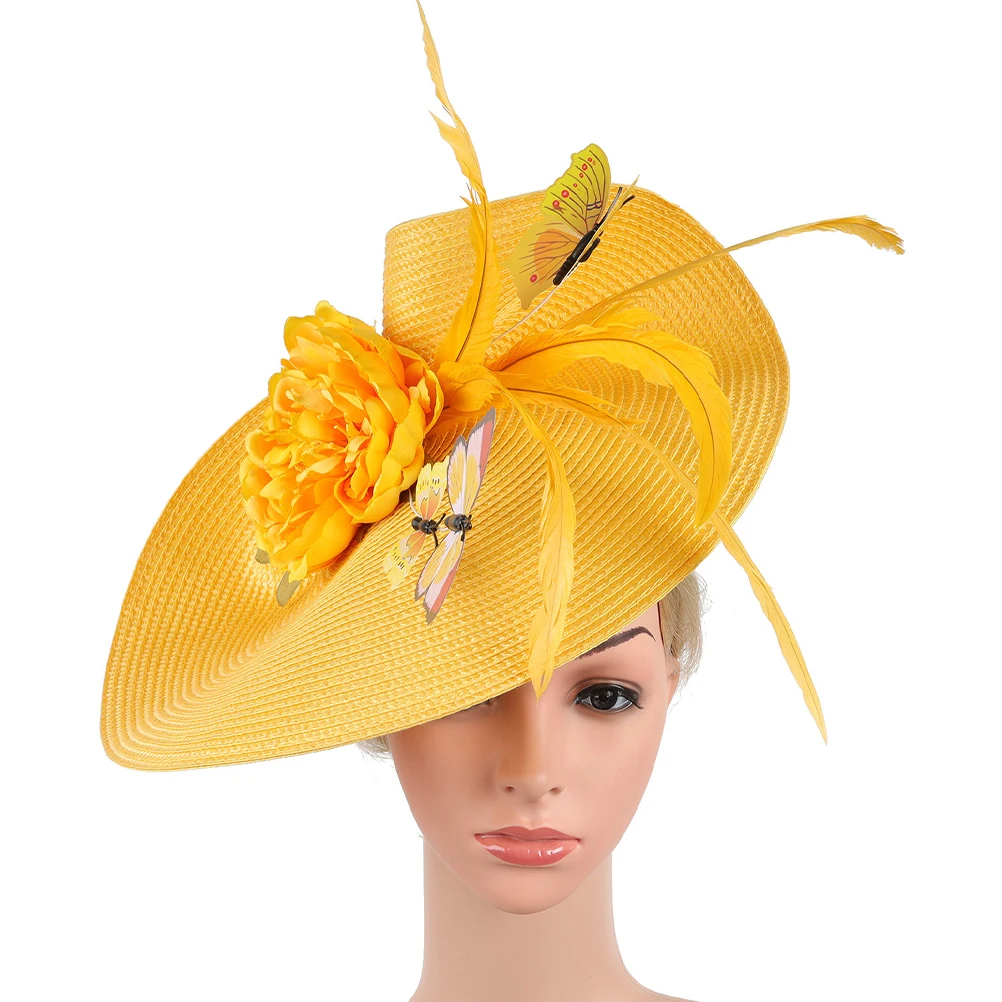 Large Brim Fascinator Hair Accessory Women Butterfly Decor Elegant Straw Hat Design Party Wedding Tea Banquet Headdress
Large Brim Fascinator Hair Accessory Women Butterfly Decor Elegant Straw Hat Design Party Wedding Tea Banquet Headdress