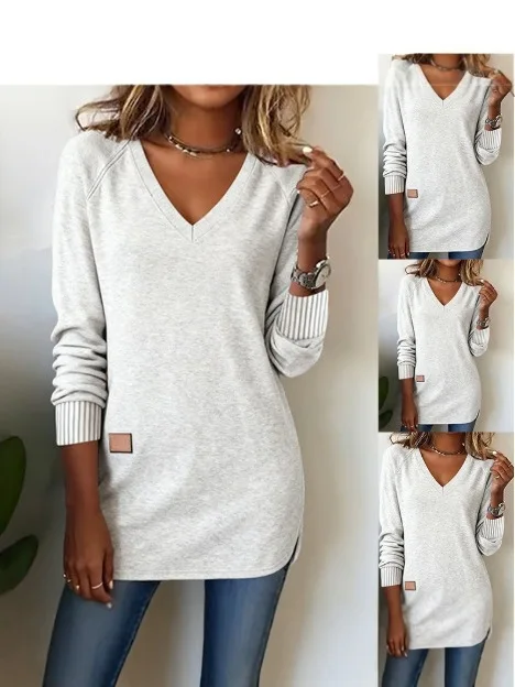 Women Sweater V Neck Long Sweater Loose Oversized Solid Sweater Casual Office Chic Pullover For Travel Autumn Work Wear
Women Sweater V Neck Long Sweater Loose Oversized Solid Sweater Casual Office Chic Pullover For Travel Autumn Work Wear