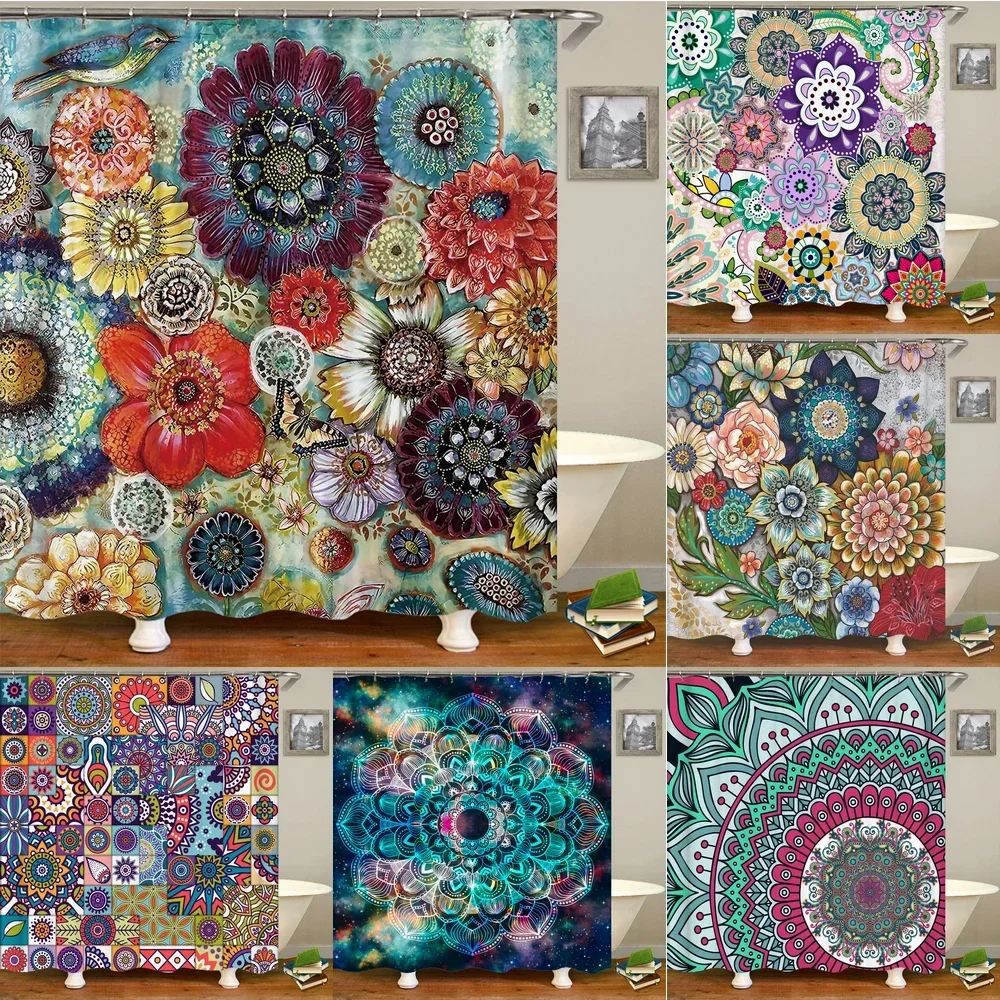 3D Flower India Bohemian Print Nordic Style Shower Curtain Set With Hooks Natural Landscape Home Decoration Bathroom Curtains
3D Flower India Bohemian Print Nordic Style Shower Curtain Set With Hooks Natural Landscape Home Decoration Bathroom Curtains
