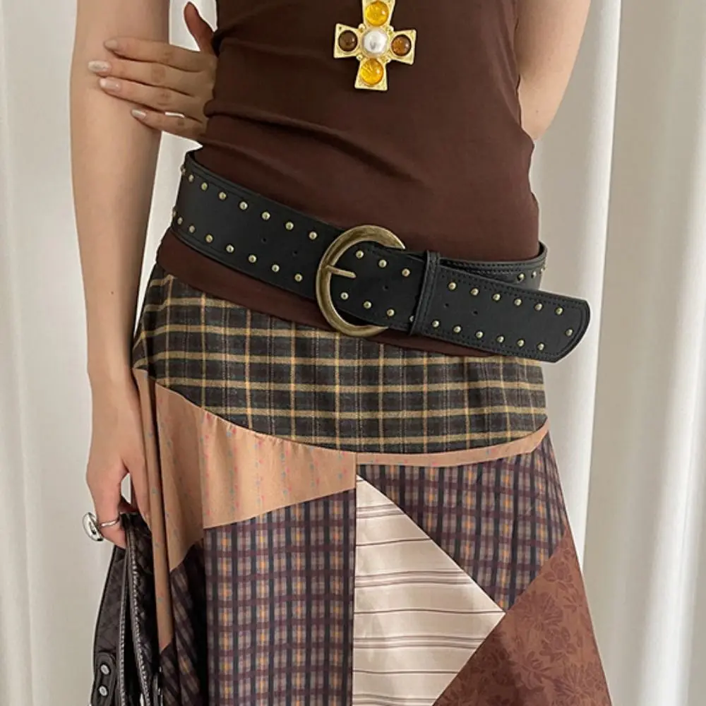 Adjustable Suede Women Wide Belt Metal Buckle Jeans Girdle Leather Waistband Rivet Western Cowboy Belt Pants Accessories 
Adjustable Suede Women Wide Belt Metal Buckle Jeans Girdle Leather Waistband Rivet Western Cowboy Belt Pants Accessories
