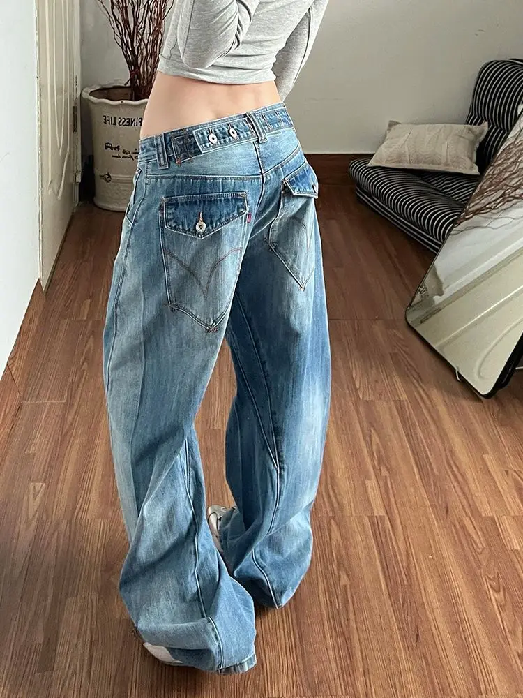 Blue Women Jeans Hip-hop Vintage Streetwear Y2K Wide Leg Straight Jean High Waist Trouser Classic Baggy Denim Pants Street Style
Blue Women Jeans Hip-hop Vintage Streetwear Y2K Wide Leg Straight Jean High Waist Trouser Classic Baggy Denim Pants Street Style