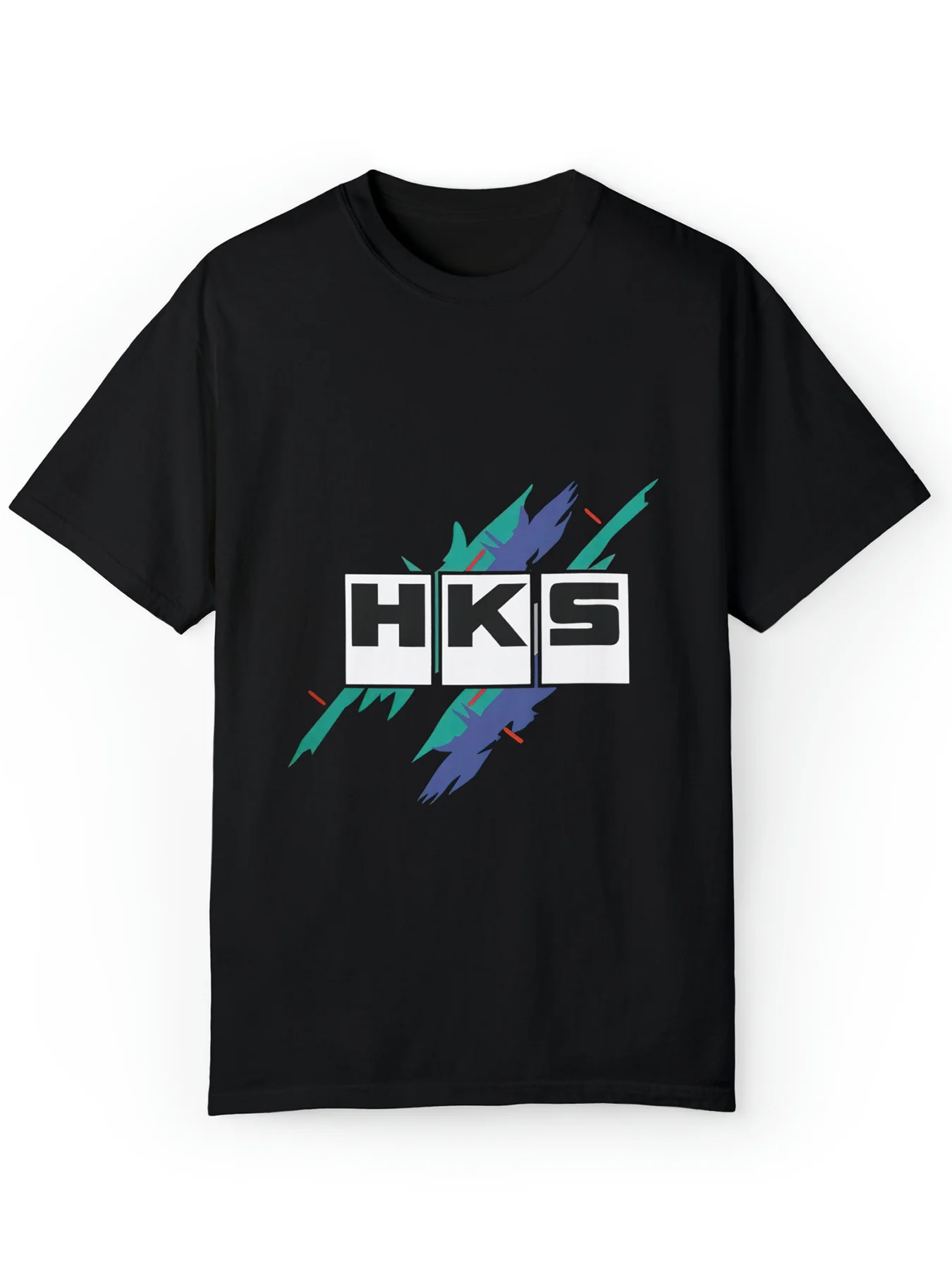 Men's HKS Graphic Cotton T-Shirt - Casual Round Neck Tee with Stretch, Black with Colorful Letter Print
Men's HKS Graphic Cotton T-Shirt - Casual Round Neck Tee with Stretch, Black with Colorful Letter Print