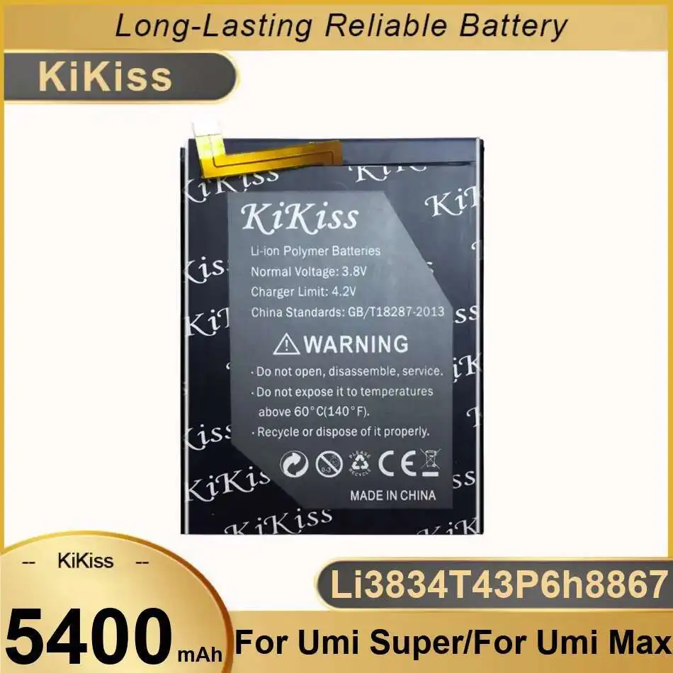 Li3834T43P6h8867 Аккумулятор для мобильного телефона с быстрой зарядкой 5400 мАч для Umi Super Max
Li3834T43P6h8867 Аккумулятор для мобильного телефона с быстрой зарядкой 5400 мАч для Umi Super Max