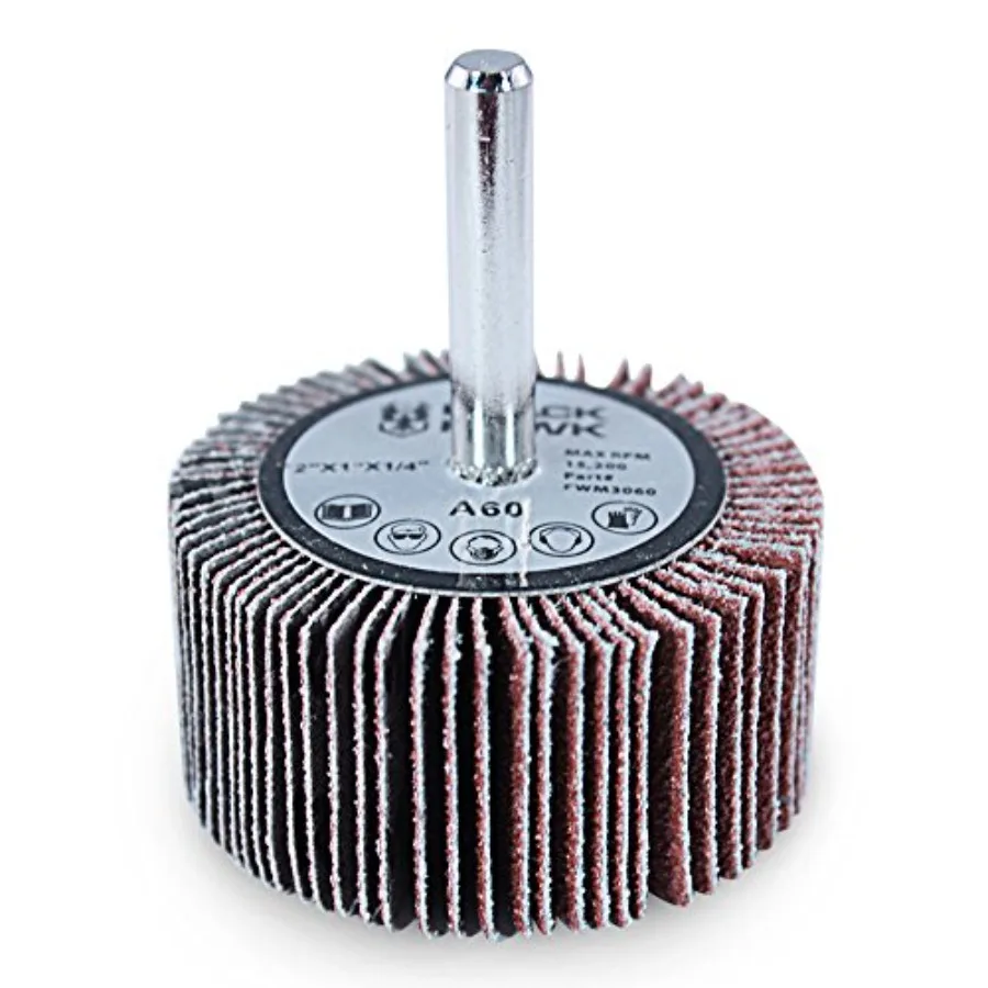 Aluminum Oxide Shank Mounted Flap Wheels, 2" x 1" x 1/4", 80 Grit - 5 Pack
Aluminum Oxide Shank Mounted Flap Wheels, 2" x 1" x 1/4", 80 Grit - 5 Pack