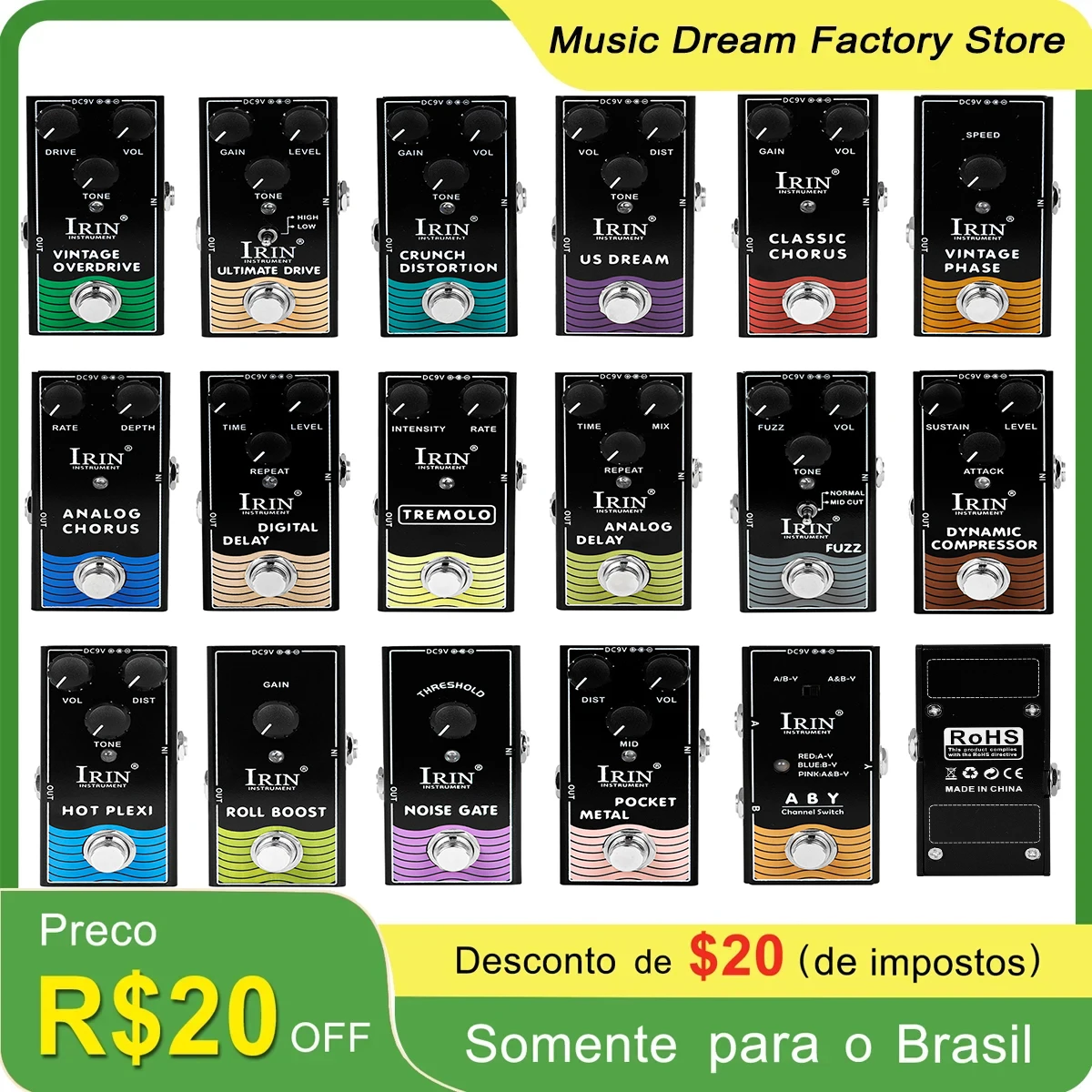 IRIN RF Series Guitar Effect Pedal ABY/NOISE GATE True Mini Single Pedal True Bypass Effect Pedal Guitar Accessories & Parts
IRIN RF Series Guitar Effect Pedal ABY/NOISE GATE True Mini Single Pedal True Bypass Effect Pedal Guitar Accessories & Parts