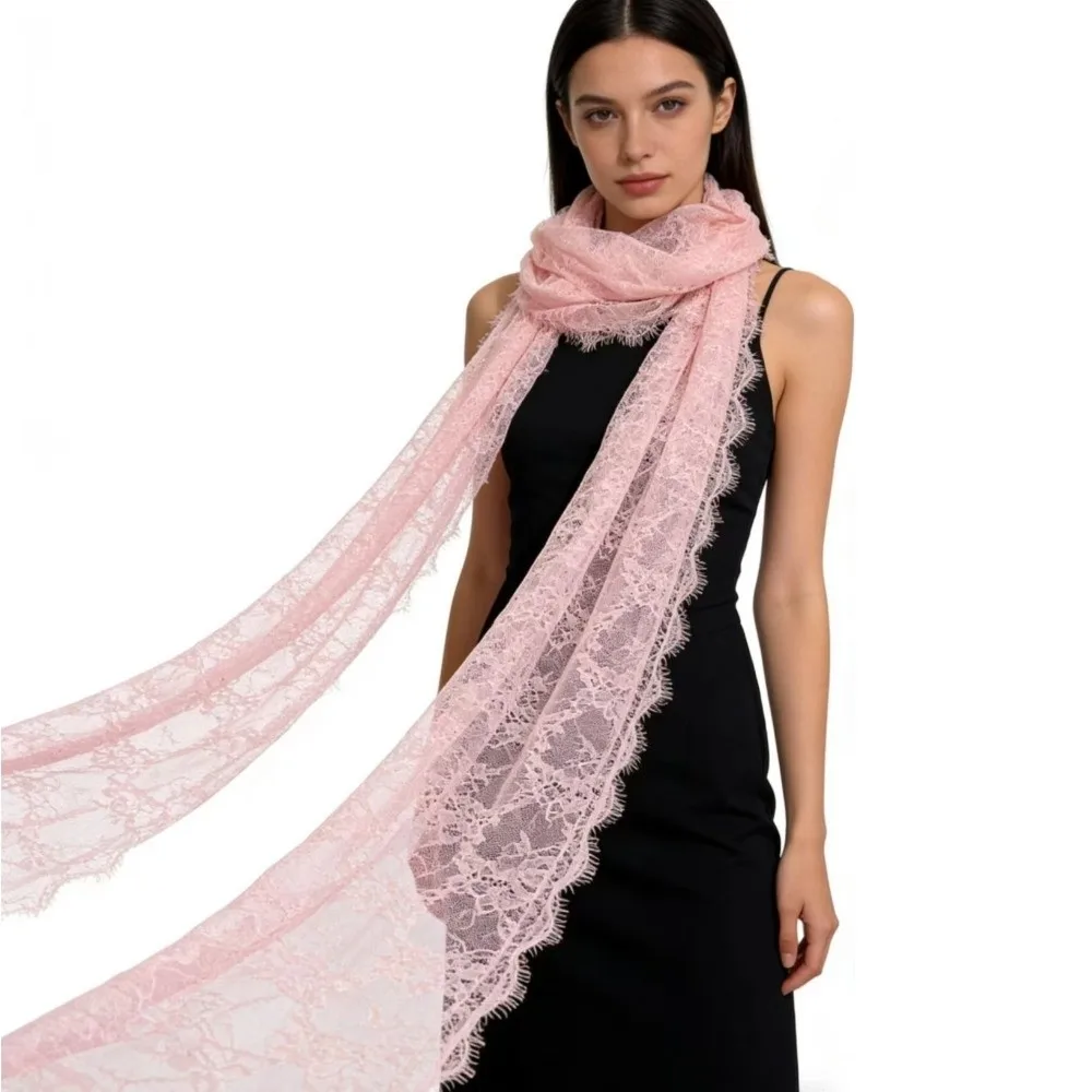 Retro Long Lace Scarf Solid Color Mesh Wedding Poncho Stoles Lightweight Breathable Decorative Scarf
Retro Long Lace Scarf Solid Color Mesh Wedding Poncho Stoles Lightweight Breathable Decorative Scarf