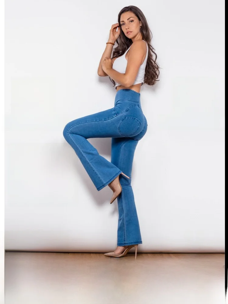 Сексуальные джинсы-колокольчики с высокой талией, хлопковые эластичные джинсовые брюки с подъемом ягодиц, персиковые широкие длинные брюки для женщин
Сексуальные джинсы-колокольчики с высокой талией, хлопковые эластичные джинсовые брюки с подъемом ягодиц, персиковые широкие длинные брюки для женщин