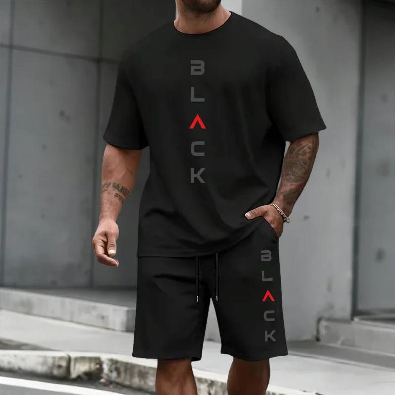 Black Letters Print T-shirt and Shorts Men's Set Summer Daily Casual Sports Short Sleeve Outfit Urban Fashion Tshirts Streetwear
Black Letters Print T-shirt and Shorts Men's Set Summer Daily Casual Sports Short Sleeve Outfit Urban Fashion Tshirts Streetwear