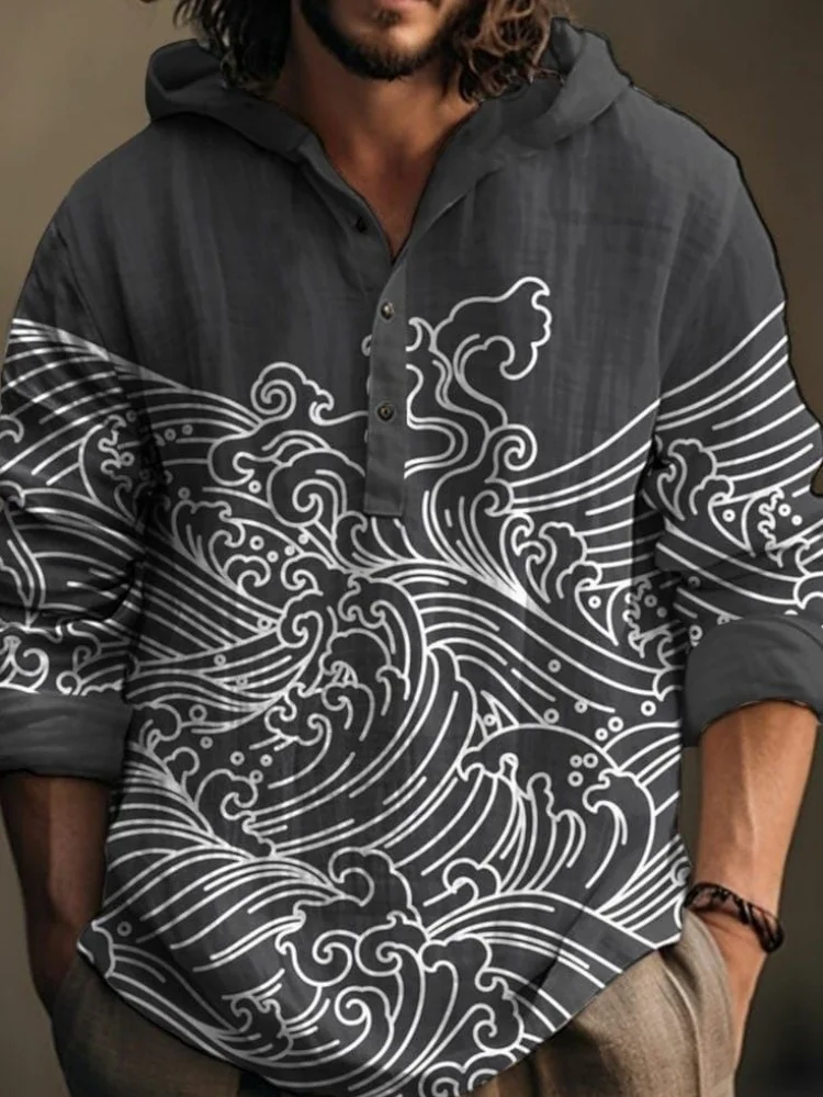 Толстовка с капюшоном в японском стиле в богемном стиле с волнистым узором, модная осенняя повседневная толстовка с длинным рукавом и воротником на пуговицах, шикарная блузка в стиле Харадзюку, оверсайз
Толстовка с капюшоном в японском стиле в богемном стиле с волнистым узором, модная осенняя повседневная толстовка с длинным рукавом и воротником на пуговицах, шикарная блузка в стиле Харадзюку, оверсайз