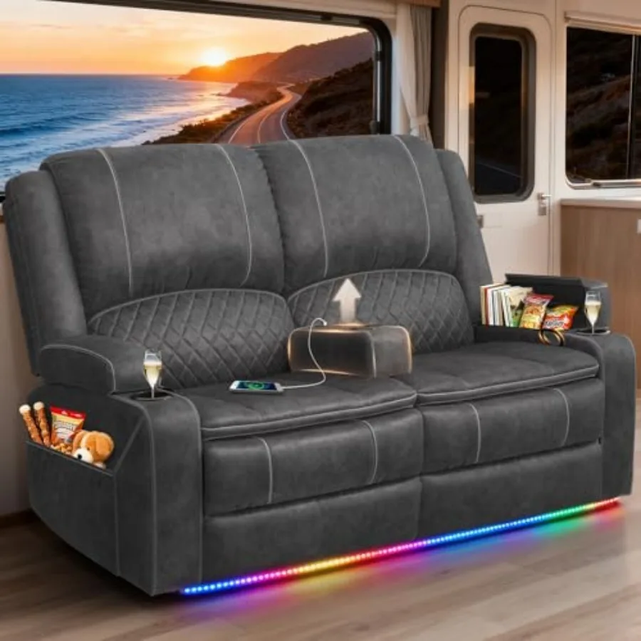 RV Recliner Wall Hugger, Manual RV Reclining Removable Armrest, 3X Adjustable Theater Wall Hugger Recliners USB Ports, Cup Hold
RV Recliner Wall Hugger, Manual RV Reclining Removable Armrest, 3X Adjustable Theater Wall Hugger Recliners USB Ports, Cup Hold