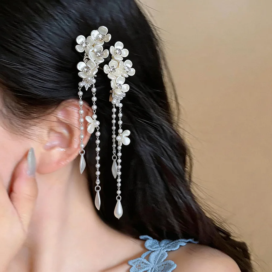1 Pcs Imitation Pearl Flower Tassel Hair Clips Women Girls French Elegant Rhinestones Barrettes Fashion Holiday Accessories M
1 Pcs Imitation Pearl Flower Tassel Hair Clips Women Girls French Elegant Rhinestones Barrettes Fashion Holiday Accessories M