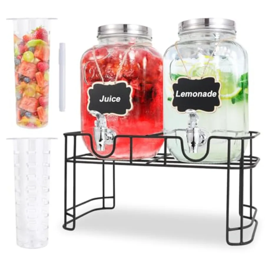 Glass Drink Dispensers For Parties-Set of, Drink Dispenser with Fruit Infuser and Stand, Juice or Beverage Dispenser for BBQ, P
Glass Drink Dispensers For Parties-Set of, Drink Dispenser with Fruit Infuser and Stand, Juice or Beverage Dispenser for BBQ, P