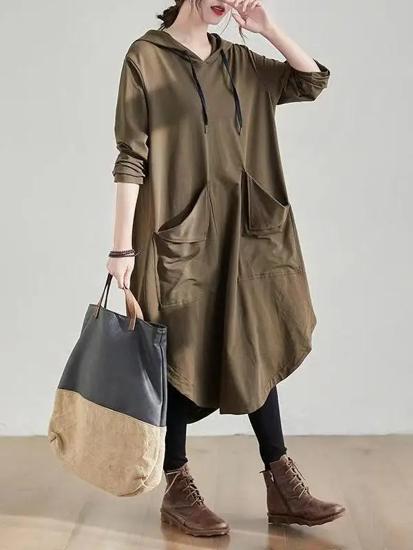 plus Size Slimming Long Sve Dr Casual Artistic Hooded Knee-Length Belly Covering 200 Pou Women's Spring Autumn New S...
plus Size Slimming Long Sve Dr Casual Artistic Hooded Knee-Length Belly Covering 200 Pou Women's Spring Autumn New S...