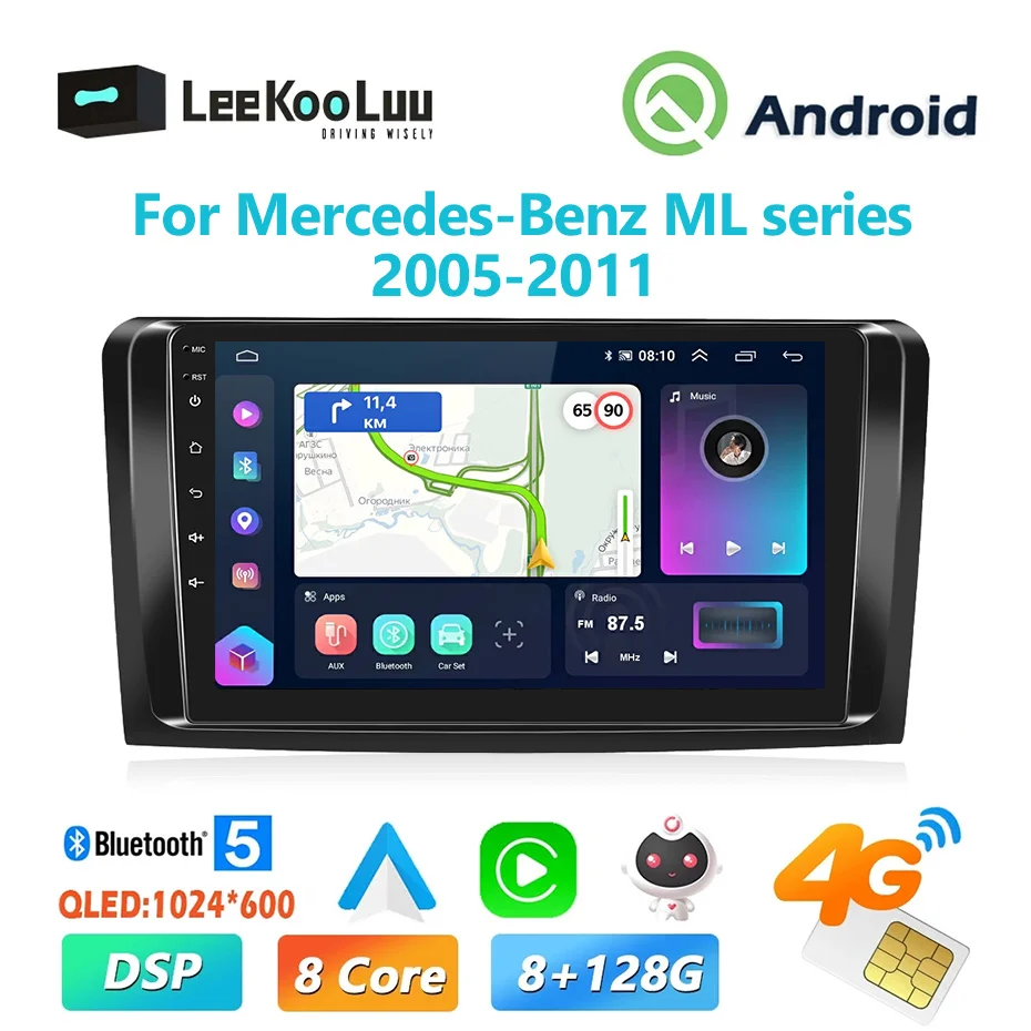 LeeKooLuu 9" 2Din Android Car Radio GPS Stereo Multimedia Video Player 4G WiFi DSP Carplay For Mercedes-Benz ML series 2005-2011
LeeKooLuu 9" 2Din Android Car Radio GPS Stereo Multimedia Video Player 4G WiFi DSP Carplay For Mercedes-Benz ML series 2005-2011
